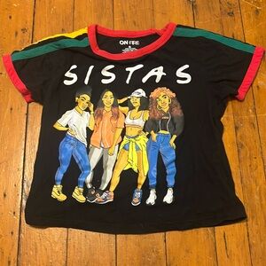 SISTAS On Fire Cropped T Shirt